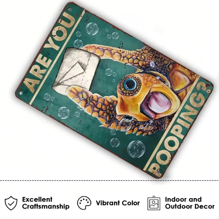 Retro Wanddekoration aus Metall von CIFBUY in Multicolour, Vintage-Metallblechschild für Badezimmer und Toilette, B/H: 20,3 x 30,5 cm - Bild 2