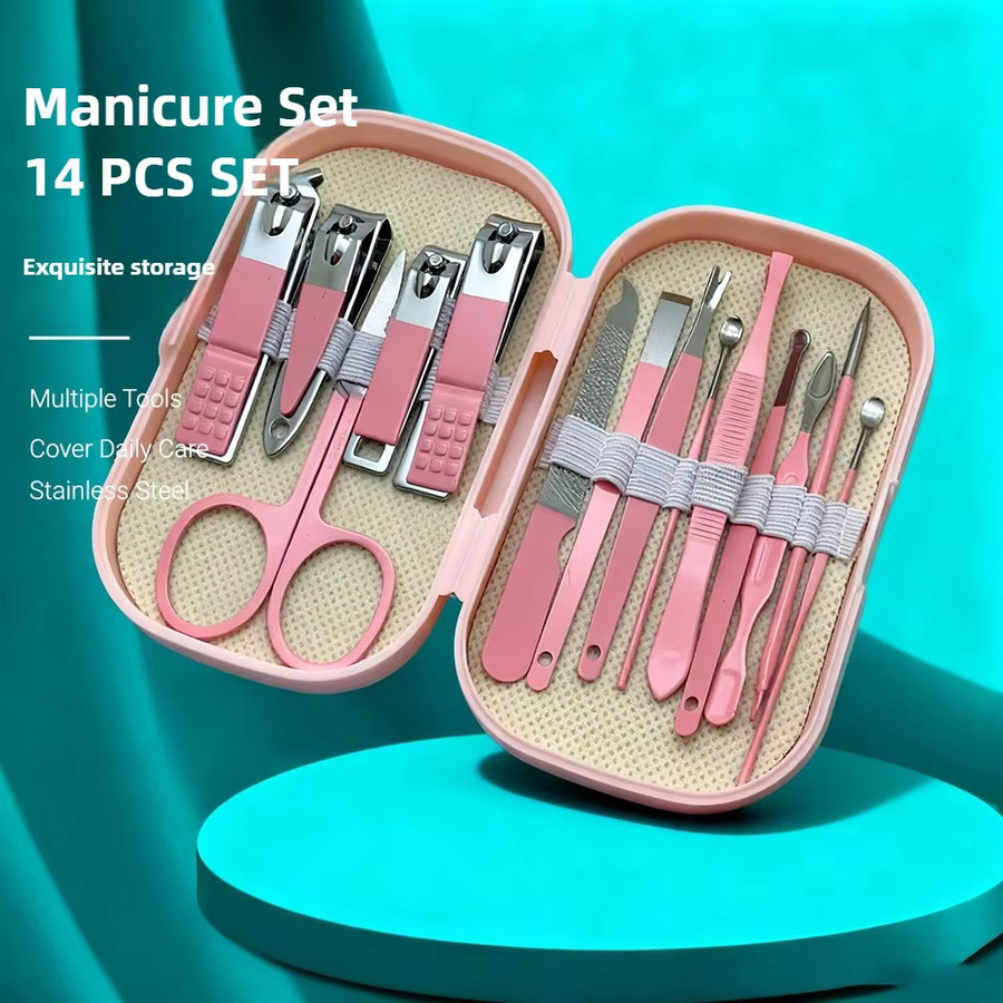 Ouriner Maniküre- und Pediküre-Werkzeugset, 14-teilig, Edelstahl, Unisex - Bild 1