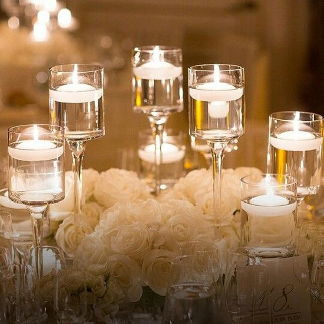 Moderner runder Glas Kerzenhalter für Tealights in Transparent für Party und Hochzeit - Bild 1