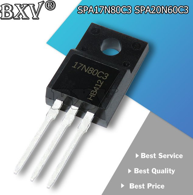 5er Set BXV MOSFET N-CH 600V 20,7 A SPA20N60C3 und SPA17N80C3 in Schwarz im TO220F Gehäuse - Bild 1