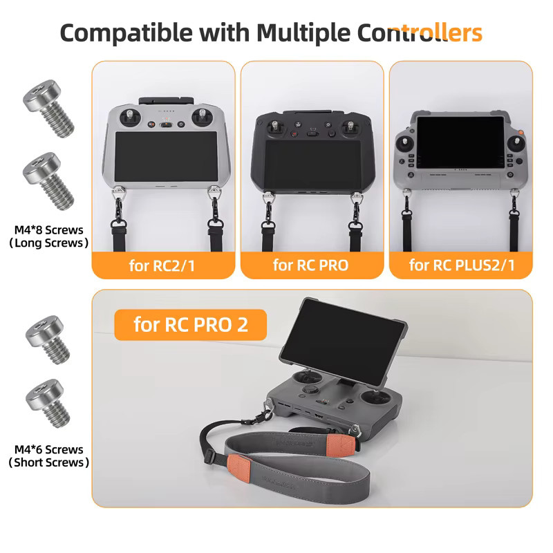 DJI Steuergurt Lanyard für RC 2, RC PRO, RC Plus und DJI Neo, Mini 4 Pro, Mini 3 Pro, Air 2S, Air 3, in Schwarz oder Grau - Bild 2