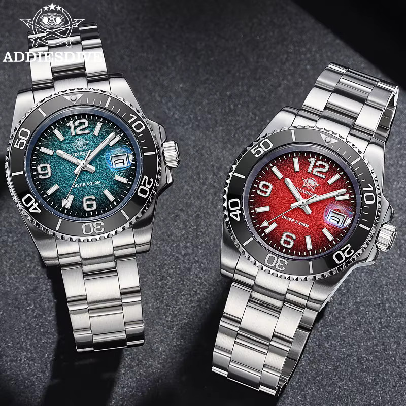 ADDIESDIVE Taucheruhr, Quarz, Edelstahl, Keramik Lünette, 41 mm, Herren - Bild 2