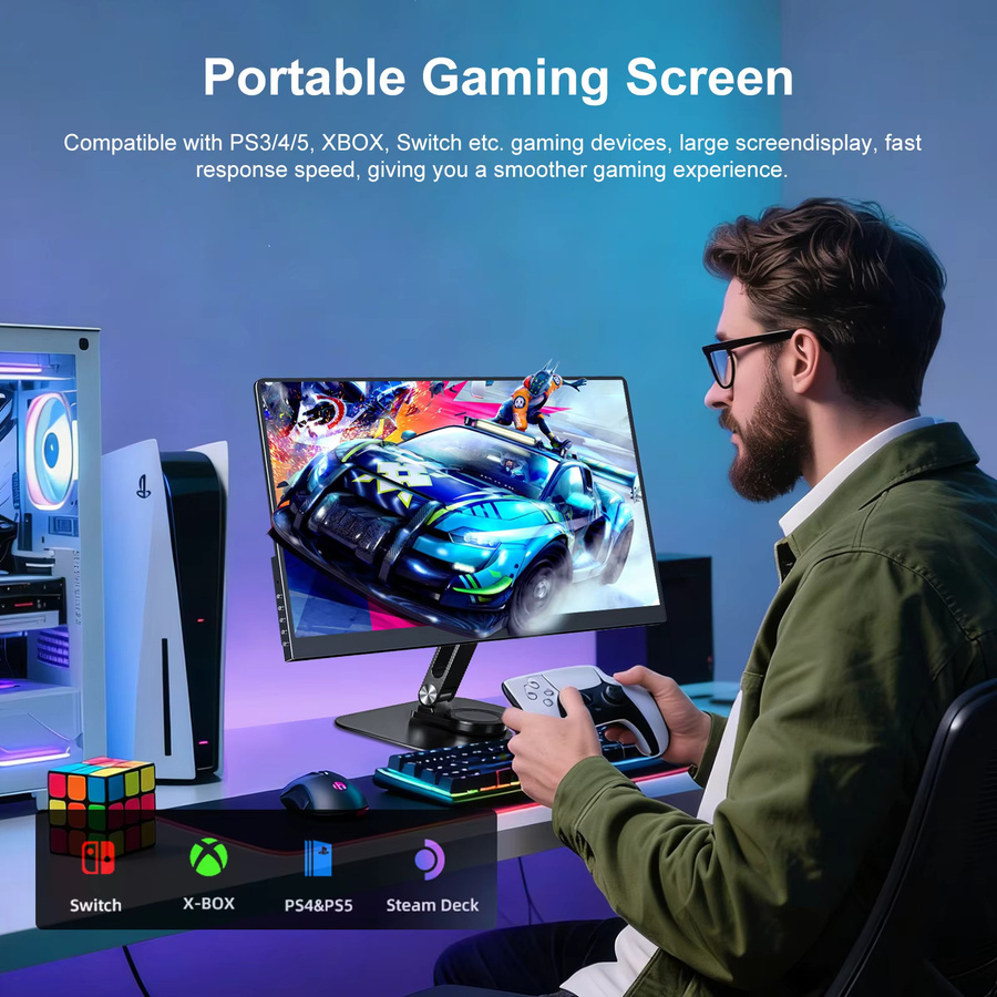 Unew Tragbarer 14 Zoll Monitor mit 3K Auflösung, 3:2 IPS Display, 100% sRGB und Low Blue Light in Schwarz - Bild 4