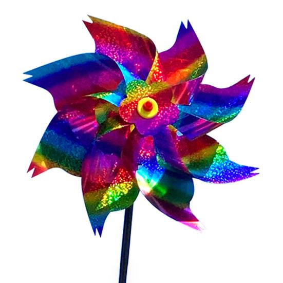 5 Stück glitzernde Windräder von Home Textile Star als reflektierende PET-Vogelabwehr für Garten und Rasen in Bunt - Bild 4