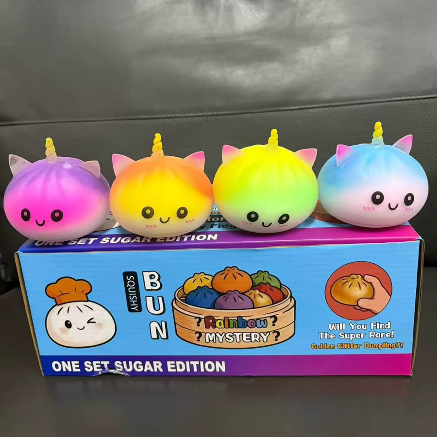 Adoowoo Einhorn-Brötchen Dekompressionsspielzeug in bunten Farben als Desktop-Ornament für Kinder - Bild 6