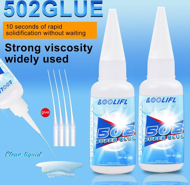 LOOLIFL Superkleber 502 Cyanacrylat-Kleber für Metall, Kunststoff, Keramik und Leder-PVC, 2,0 ml - Bild 1