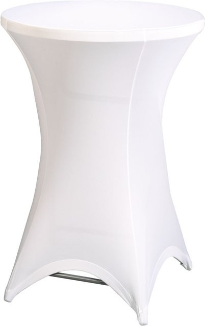 PULSIVA Stehtischhusse Stretch Elastic in Weiß, zylinderförmig, Durchmesser: 70 cm, Länge: 110 cm - Bild 1