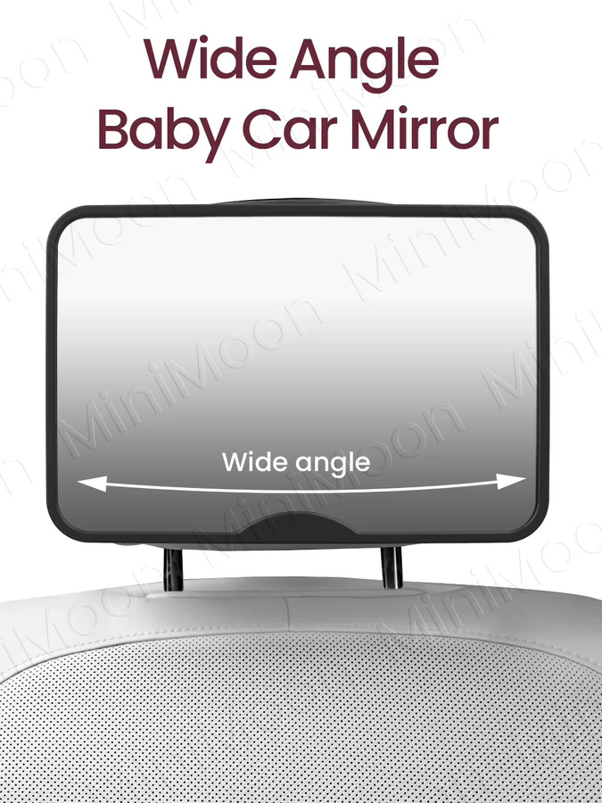 Bruchsicherer Babyautospiegel von momo&dudu in Grau oder Schwarz mit UV-Schutz und klarer Sicht - Bild 4