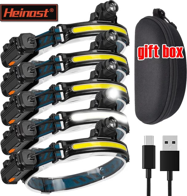 Heinast LED Taschenlampe mit XPG und COB Zoom, USB aufladbar, Schwarz - Bild 1