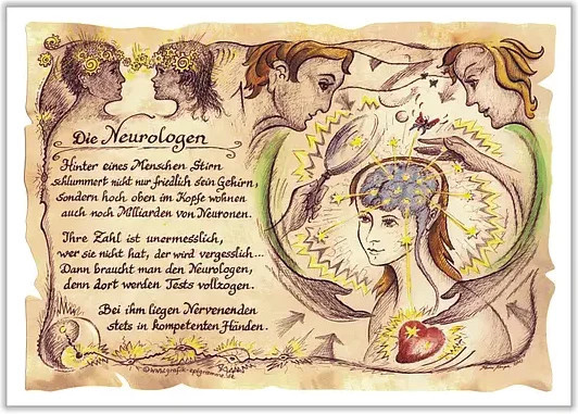 Zunftbild Neurologe als Vintage Paper Poster auf Antikpapier, Mehrfarbig, A4 - Bild 1