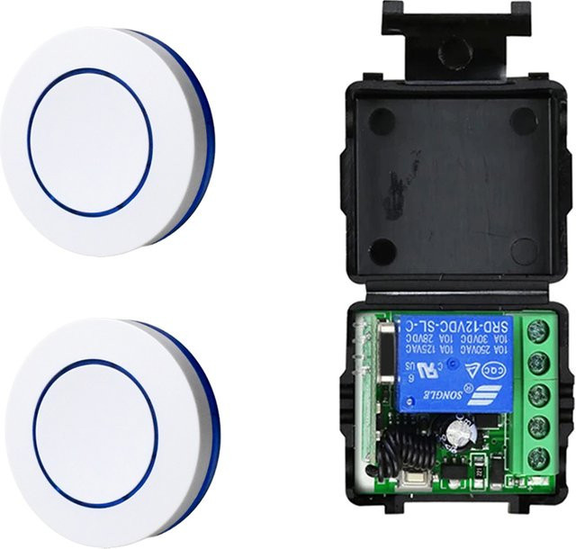Szaoju RF-Relaismodul Fernbedienungsschalter 433MHz mit rundem Knopf für LED-Lampen und Ventilatoren, Drahtloses Kit für DC 6V 9V 12V 24V - Bild 1