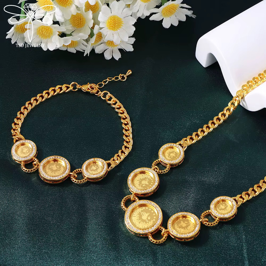 A-YONG AYONG JEWELRY Schmuckset, Gold, Zirkonia, Vintage, Unisex - Bild 3