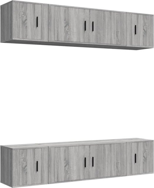vidaXL 6-teiliges TV-Schrank-Set in Grau Sonoma Holzoptik für dein Wohnzimmer - Bild 1