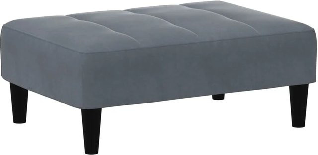 vidaXL Fußhocker aus Samt in Dunkelgrau, B/T/H: 77 x 55 x 31 cm - Bild 1