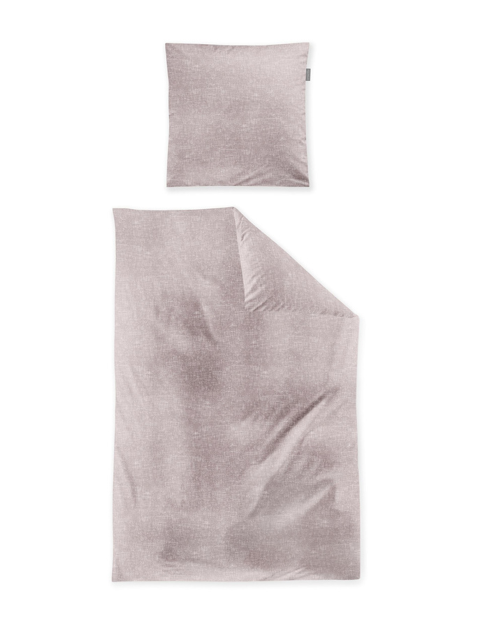 Irisette Feinbiber Bettwäsche Melange Rosa, bestehend aus Bettbezug und Kissenbezug, B/H: 135 x 200 cm und 80 x 80 cm - Bild 1