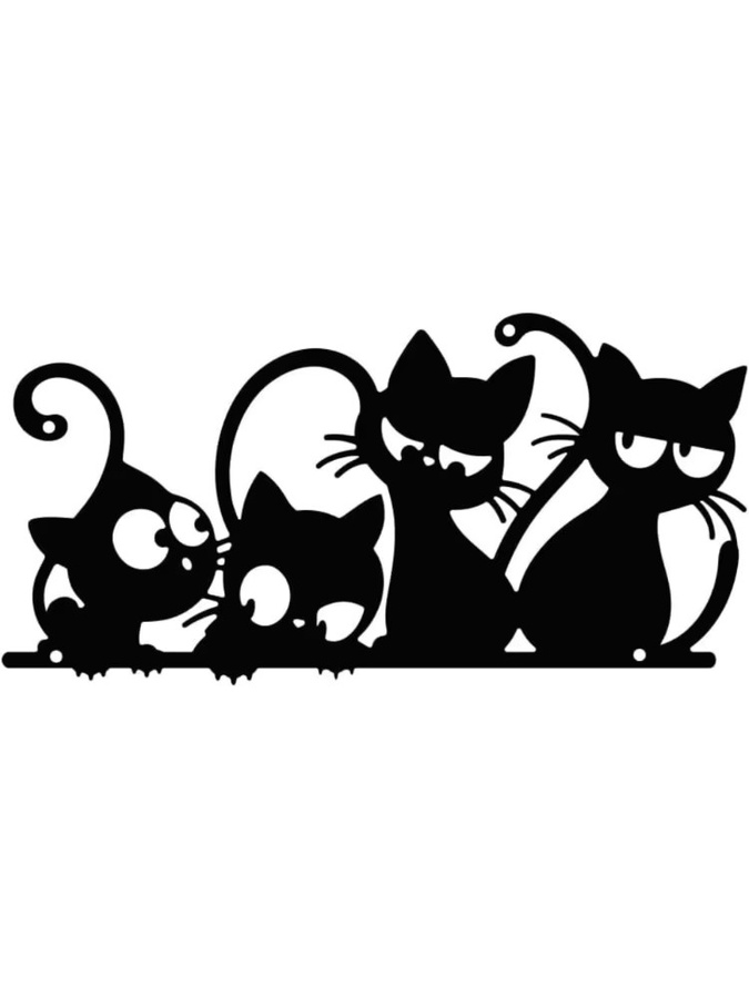 CIFBUY Metall-Wandkunst Schwarze Katze Moderne Minimalistische Wanddekoration zum Aufhängen - Bild 6