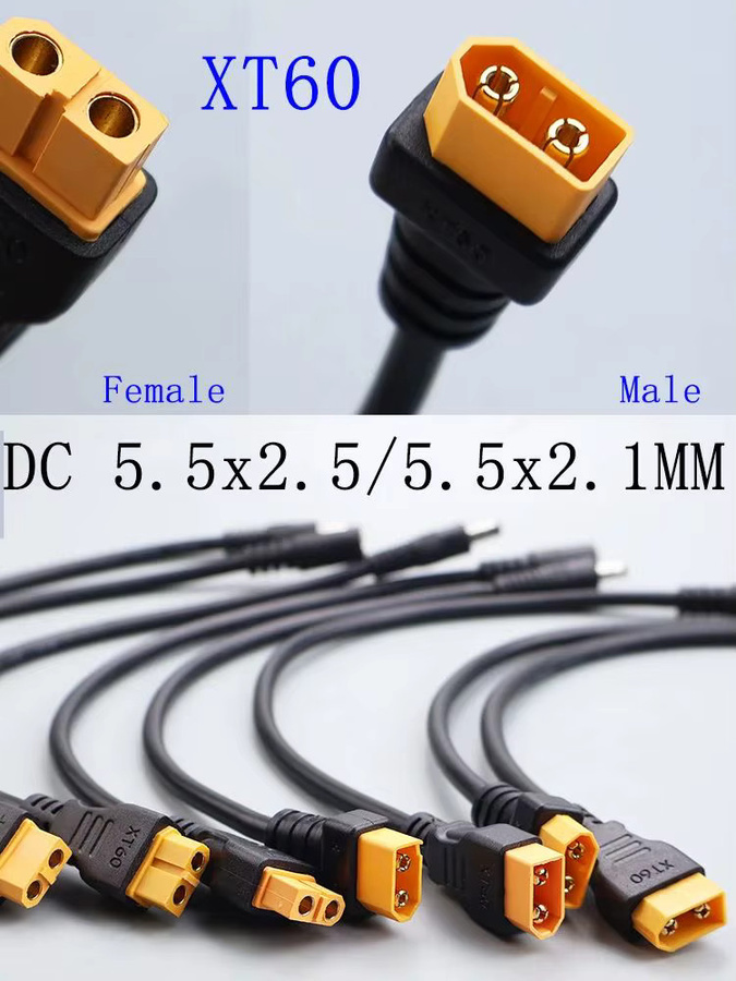 Cltgxdd XT60 Stecker und Buchse auf DC 5.5x2.1/5.5x2.5mm Adapter für FPV-Monitore und Drohnen-Videobrillen - Bild 3
