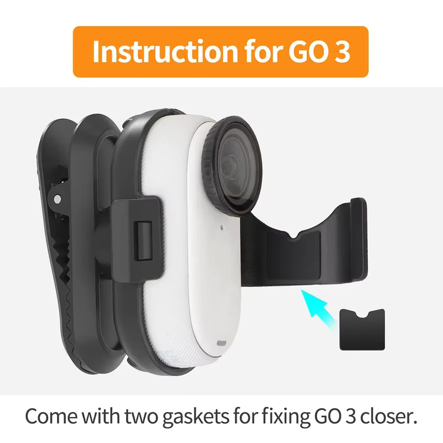 Insta360 Rucksack Clip Halterung mit 360 Grad Rotation für Insta360 GO 3 und GO 3S in Schwarz - Bild 5
