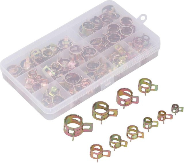 100 Stück Federbandclips von TOMTOP JMS, verzinkt, Farbe: Silber/Weiß, 6-17 mm - Bild 1