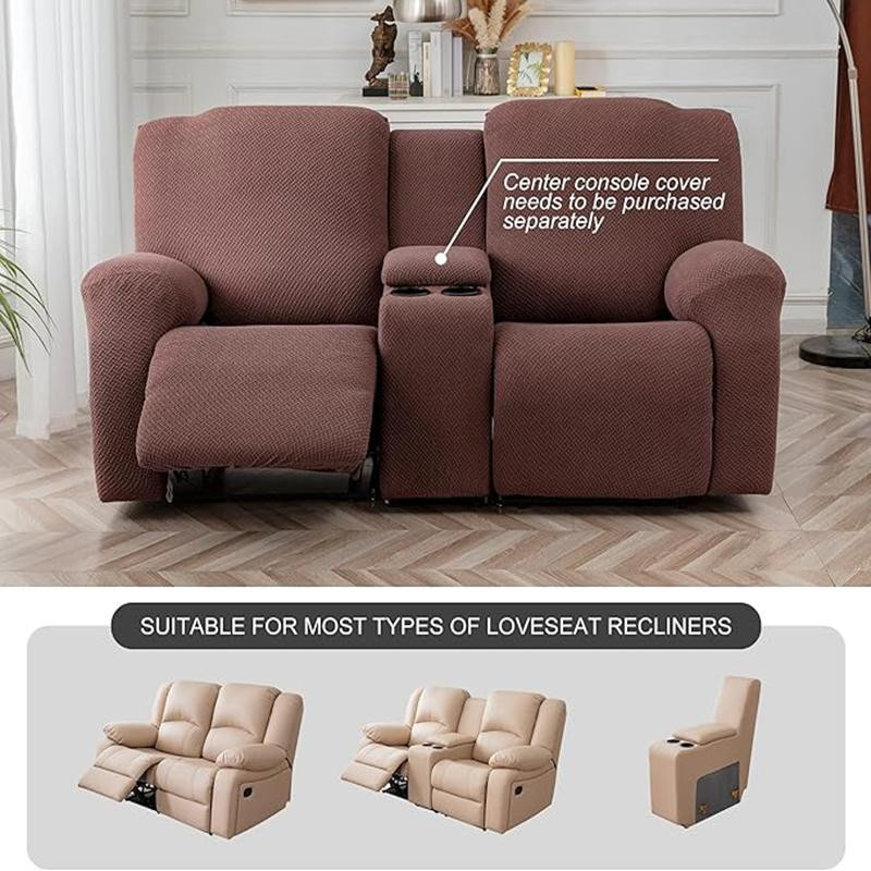 8-teiliges wasserdichtes Set Sofaüberzüge für 2-Sitzer Relaxsofas mit Mittelkonsole aus Polyester - Bild 3