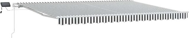 vidaXL Markise mit LED-Beleuchtung manuell aus Aluminium und Polyester, Anthrazit & Weiß, B: 450 cm, T: 300 cm - Bild 1