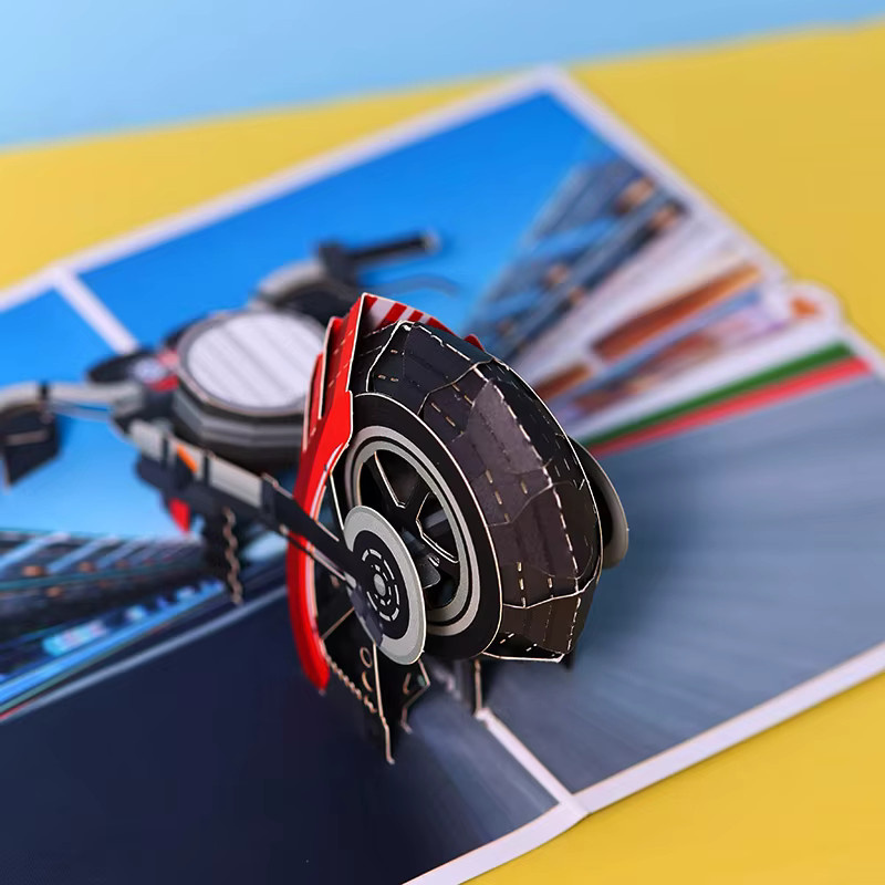 Motorrad Rennsport Grußkarte für Erwachsene aus Papier - Bild 3