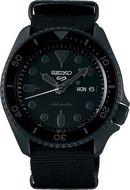 Seiko Armbanduhr Automatik, Edelstahl, 43 mm, Herren, Schwarz - Bild 1