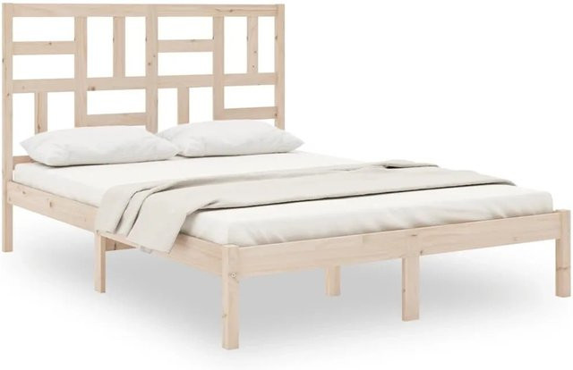 vidaXL Massivholzbett aus Kiefernholz in Braun, B/T/H: 140 x 190 x 104 cm - Bild 1