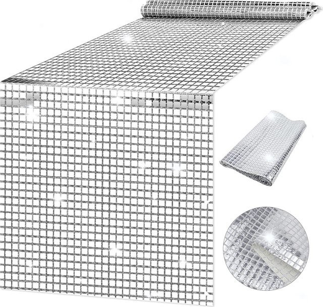 WEIGAO Glänzende Metallic Tischdecke mit Glitzer-Effekt in Gold oder Silber für Hochzeit, Geburtstag und Disco Party - Bild 1