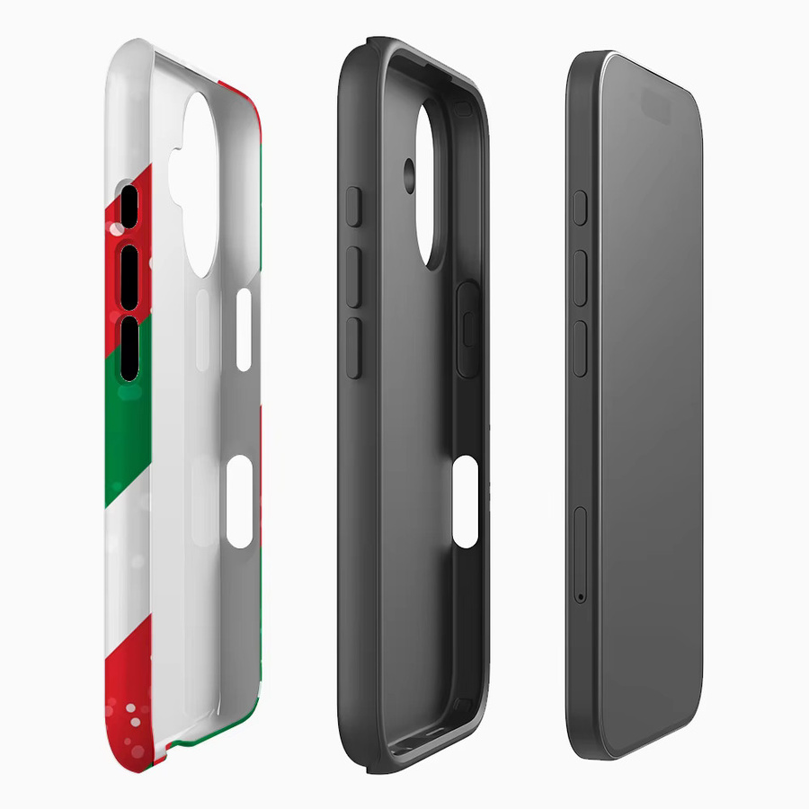 Weihnachten gestreifte Sparkle Handyhülle für Apple iPhone 17 16 15 14 13 12 11 Pro Max Plus mit doppelschichtiger Rückseite in Multicolour - Bild 1