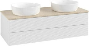 V&B Waschtischunterschrank Antao mit Frontstruktur in Weiß, Wandmontage, B/T/H: 120 x 36 x 50 cm - Bild 1