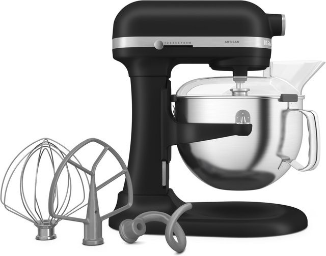 KitchenAid Artisan Küchenmaschine 5KSM60SPXEBM in Matt Schwarz mit Edelstahl-Komponenten - Bild 1