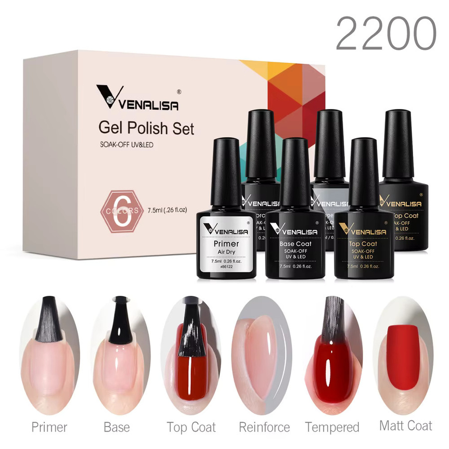 Ven alisa Nagelgel Set, rosa, glänzend, 6 Stück - Bild 2