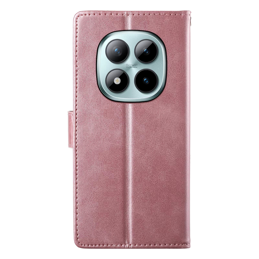 Xiaomi Business Leder Flip Case für Redmi Note 15 14 13 Pro Plus 14C 15C 13C A5 5G Wallet Stand Buch Tasche mit Kartenfach in Schwarz und Pink - Bild 3