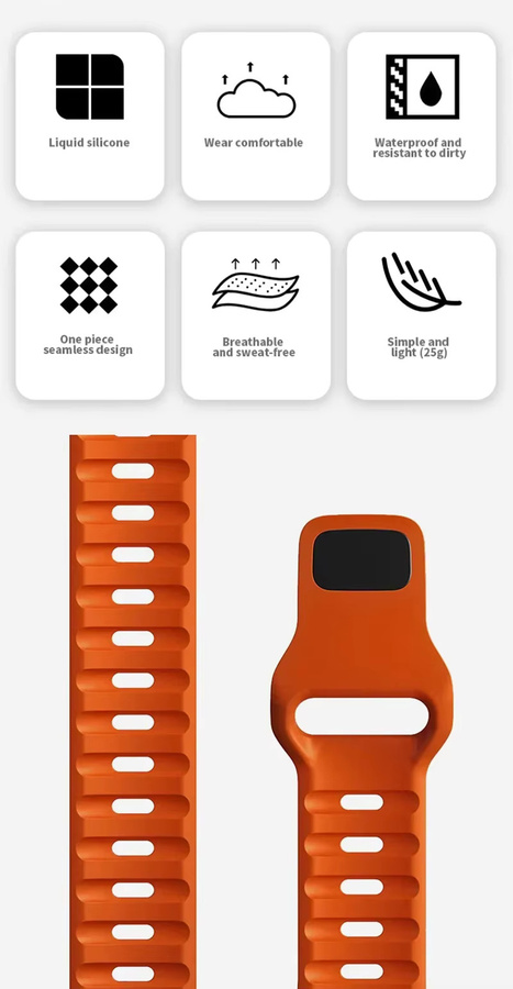 VATMENS Uhrenarmband Silikon, Sportarmband, Apple Watch Ultra 49 mm 46 mm 42 mm 44 mm 40 mm - Bild 2
