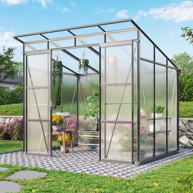 Vitavia Gewächshaus Playa 5900 in Schwarz mit 6 mm Polycarbonat-Platten und Pultdach - Bild 1