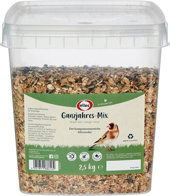 Elles Wildvogelfutter Ganzjahres-Mix, 2,5 kg - Bild 1