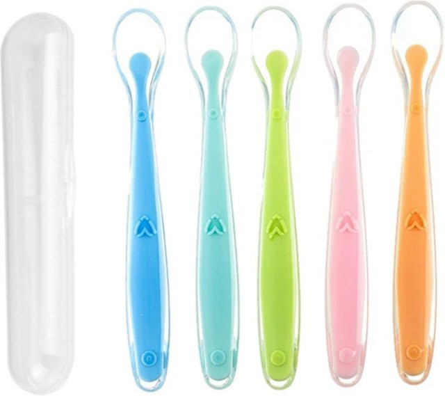 BPA-freier Baby-Silikonlöffel in Orange für die erste Stufe der Beikost und zum Training von Kleinkindern - Bild 1