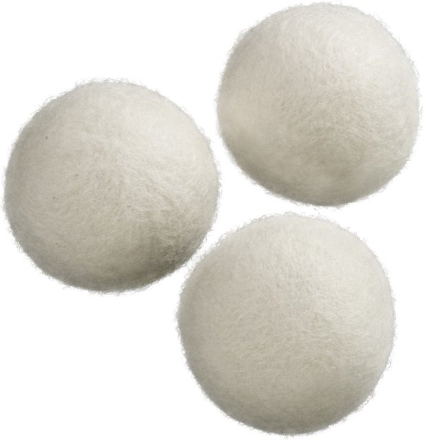 XavaX Trocknerbälle aus Wolle in Beige, 3 Stück, Durchmesser: 7,5 cm - Bild 1