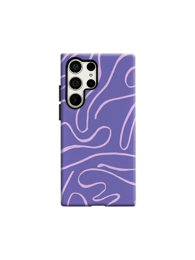 Stoßfeste Doppelschicht Handyhülle mit lila abstraktem Design für Samsung Galaxy S25 Ultra, S24 und S23 Ultra Plus - Bild 6