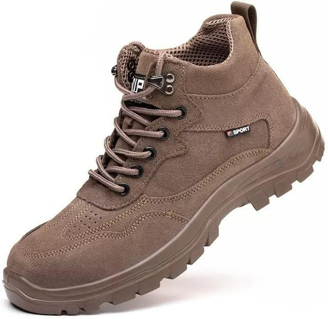 Avant-garde Winter Arbeitsversicherungsschuhe mit Stahlkappe und Quetsch- sowie Durchstichschutz in Beige und Braun, Größe 45 - Bild 1