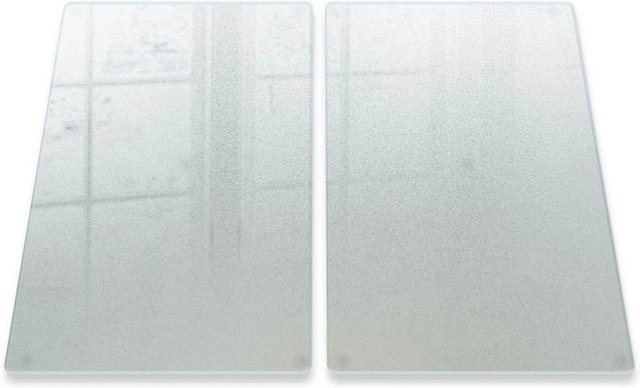 Tulup Schneidebrett Set aus Glas in Milchglasoptik, 2 Stück, Weiß/Transparent, Rechteckig, B: 52 cm, T: 30 cm - Bild 1