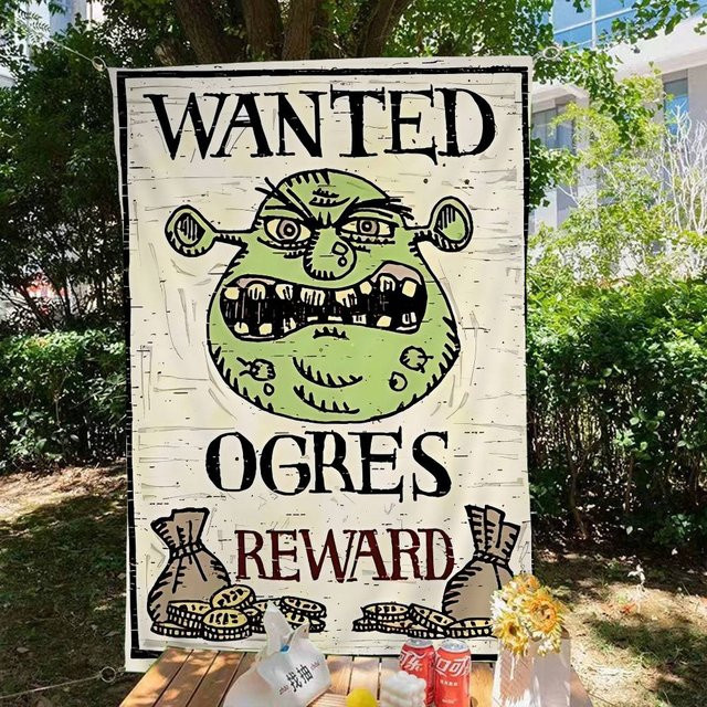 Potdemiel Wandbehang Shrek Cartoon Banner Dekoration Mehrfarbig - Bild 1