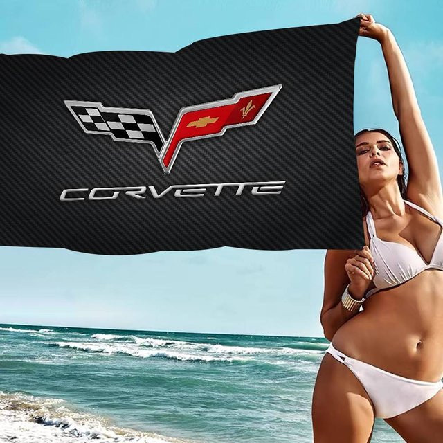 C-Corvettes Mikrofaser Strandtuch Schwarz, Saugfähig und Schnelltrocknend, B/H: 30 x 60 cm - Bild 1