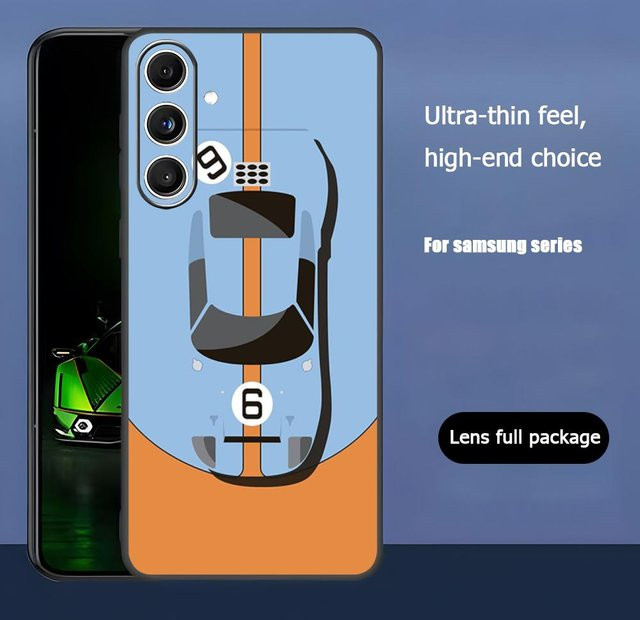 Star G-Gulf Racing Handyhülle für Samsung Galaxy S25 S24 S23 S22 S21 S20 Plus Ultra Note20 S23 FE in Schwarz - Bild 1