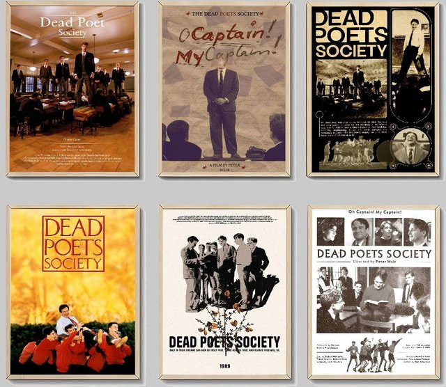 Vintage Dead Poets Society Film Poster als selbstklebender Retro-Kraftpapier-Aufkleber für deine Wanddekoration in Mehrfarben - Bild 1