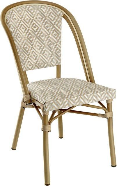 VEGA Outdoor Bistrostuhl Ostera im 2er Pack, beige/weiß, B/T/H: 47 x 60 x 88 cm - Bild 1