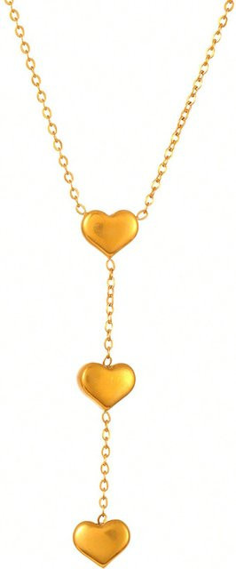 Lucky Star Jewelry Halskette Edelstahl, Herz Anhänger, Gold, Damen - Bild 1