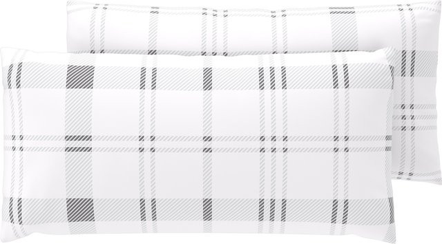 LIVARNO Feinbiber-Wendekissenbezüge, 2 Stück, B/H: 40 x 80 cm, Karo-Design - Bild 1