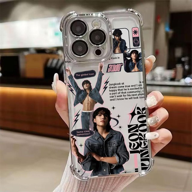 Euphoria J-JungkookS Galvanisierte Handyhülle für Samsung Galaxy S26 S25 S24 S23 S22 S21 S20 FE Note20 Edge Plus Ultra Transparent mit Anti-Fall-Airbag - Bild 1